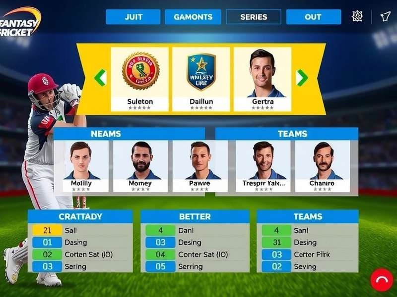 Dream11 Fantasy Cricket team selection interface