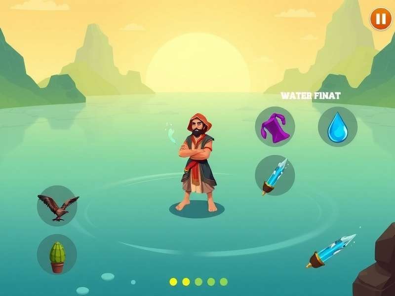 Rishikesh Water Wizard gameplay screenshot showing water magic mechanics