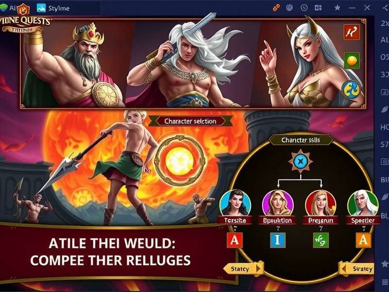 Divine Quests Eternal Triumph gameplay screenshot showing epic battle scene