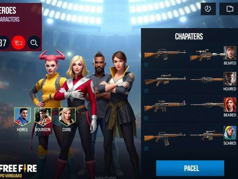 Free Fire Pro Vanguard weapon customization interface