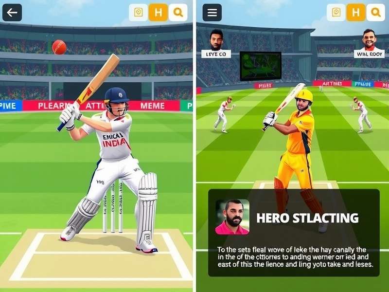 Indian Cricket Heroes Unite hero selection screen showing various cricket legends