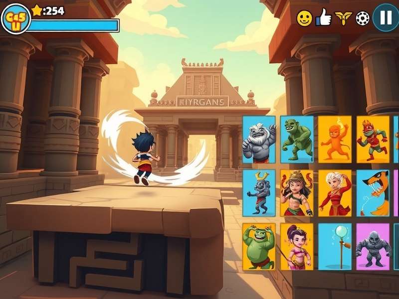 Temple Dash Prodigy gameplay showing character running through ancient temple