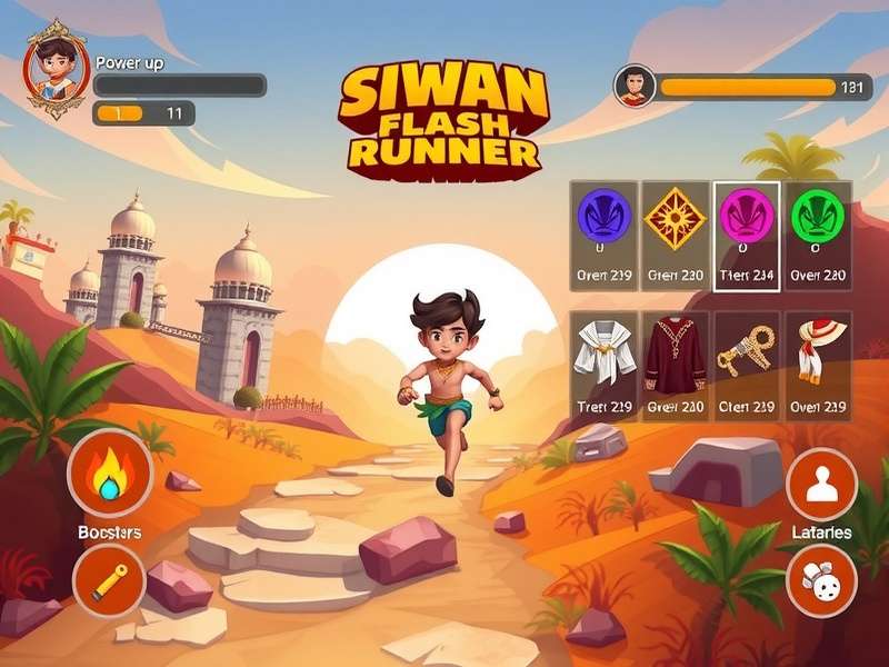 Siwan Flash Runner power-ups and boosters displayed in gameplay