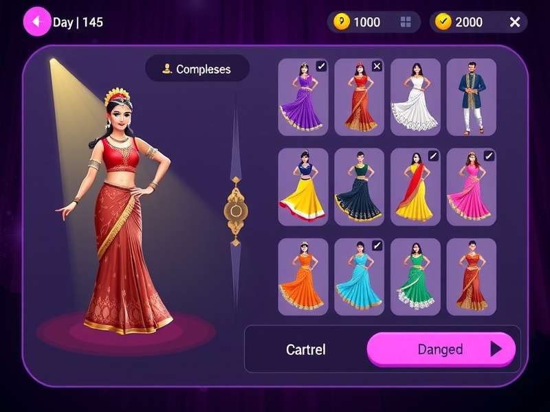 Enchanting Bollywood Night gameplay screenshot showing dance sequences