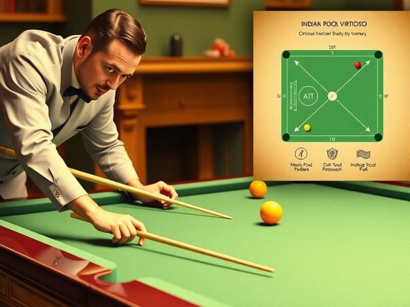 Historical image of Indian Pool Virtuoso players from early 20th century