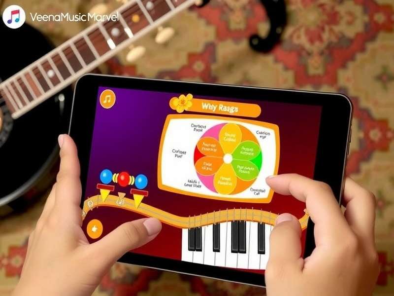 Veena Music Marvel gameplay interface showing traditional Indian instrument