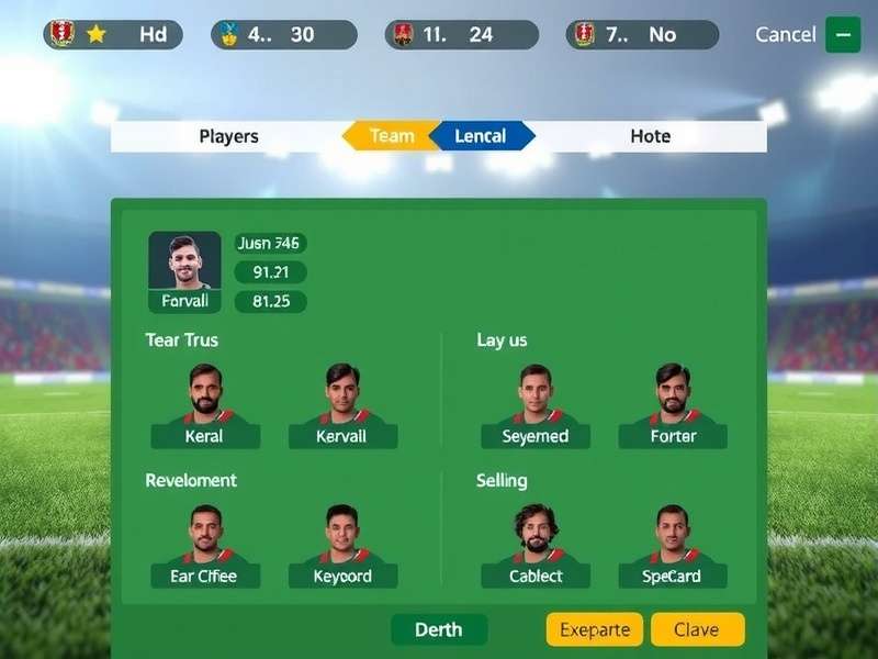 Kerala Football Stars player development interface