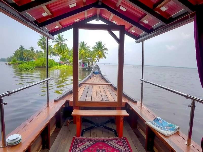 Houseboat interior during Kerala backwater expedition