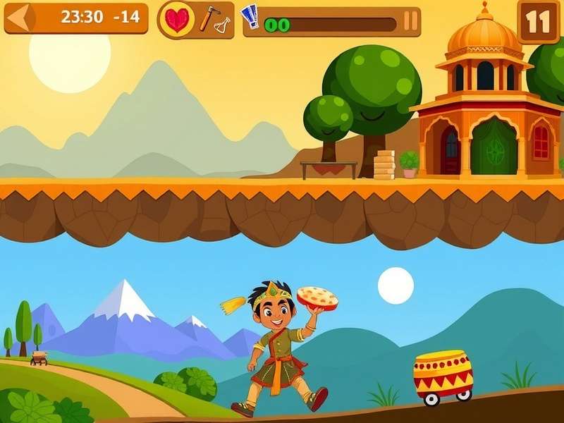 Roti Ranger Chapati Chase level progression showing different Indian landscapes