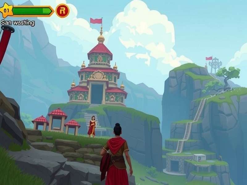 Oriya Odyssey Adventure gameplay screenshot showing temple exploration