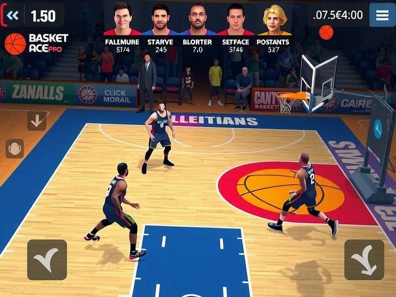 Basket Ace Pro strategic gameplay showing court positioning