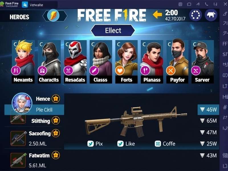 Free Fire Pro Vanguard characters lineup showing diverse heroes