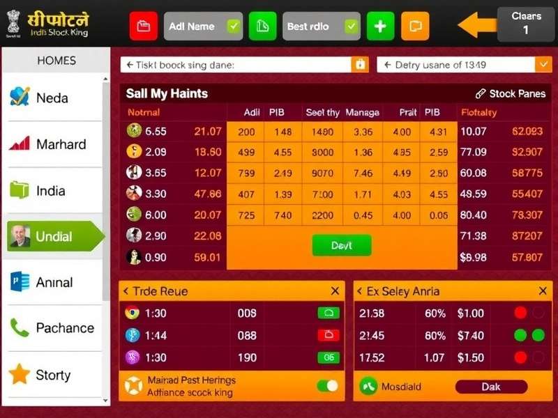 Indian Stock King Game Interface