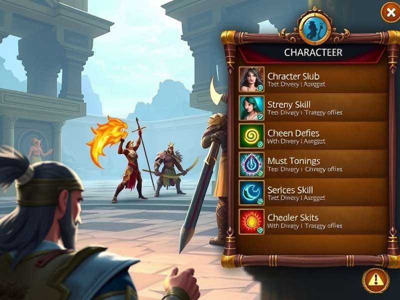 Character selection screen showing diverse mythological figures