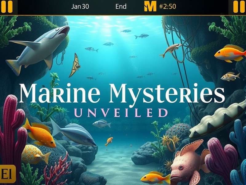 Marine Mysteries Unveiled puzzle-solving interface