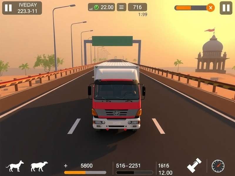Cargo Dash Express gameplay screenshot showing truck on Indian highway