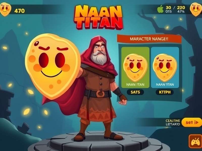 Naan Titan character progression screen showing different naan types