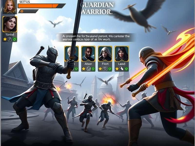 Guardian Warrior gameplay screenshot showing character selection