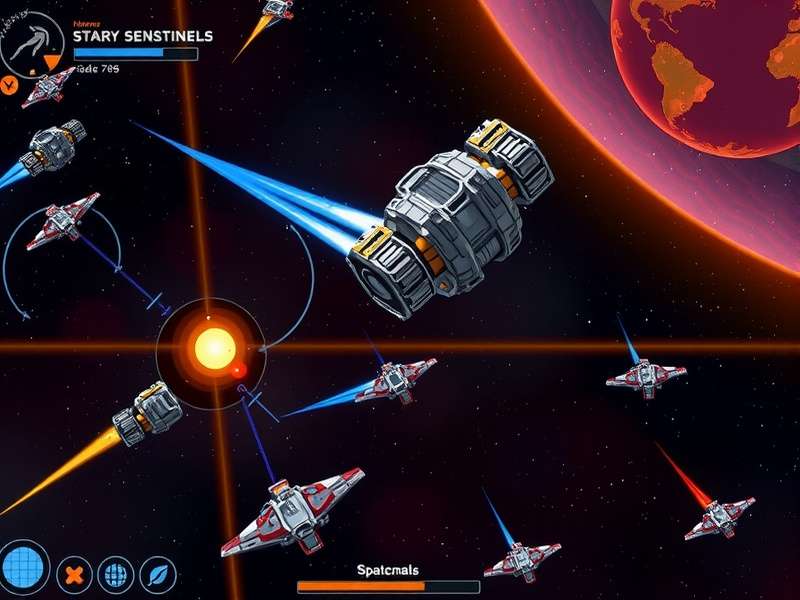 Starry Sentinels gameplay screenshot showing space battle