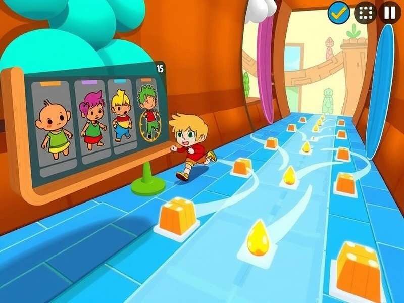 Ginger Dash Crusher gameplay screenshot showing character running through colorful environment