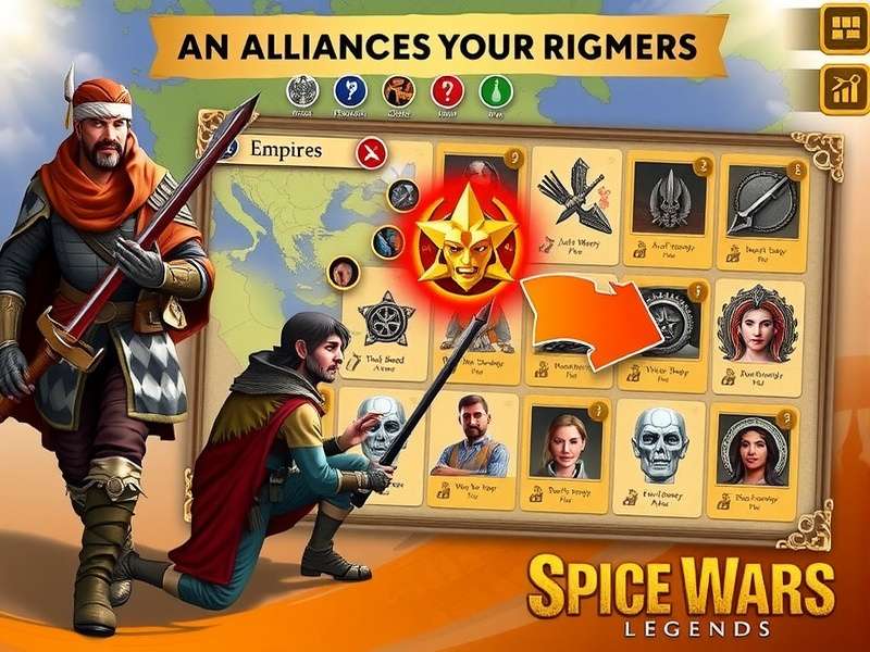 Spice Wars Legends gameplay showing empire management interface