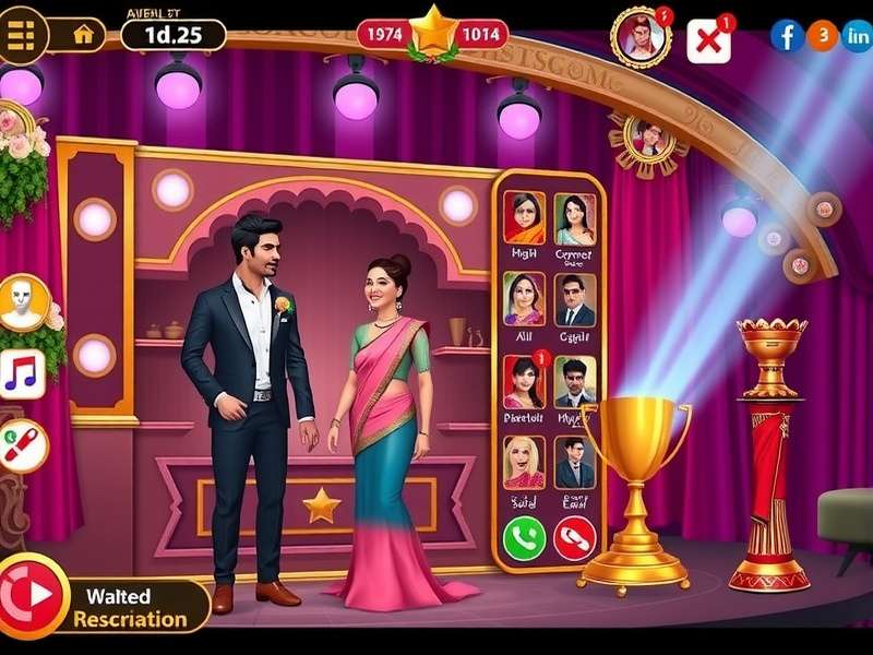 Queen Of Bollywood Glory gameplay screenshot showing vibrant Bollywood-themed interface