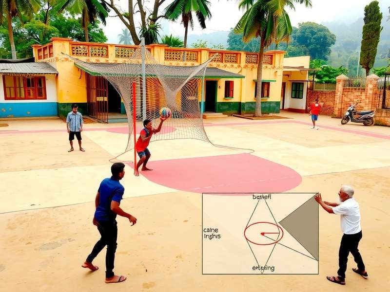 Diagram showing Basket Brilliance court dimensions and scoring zones