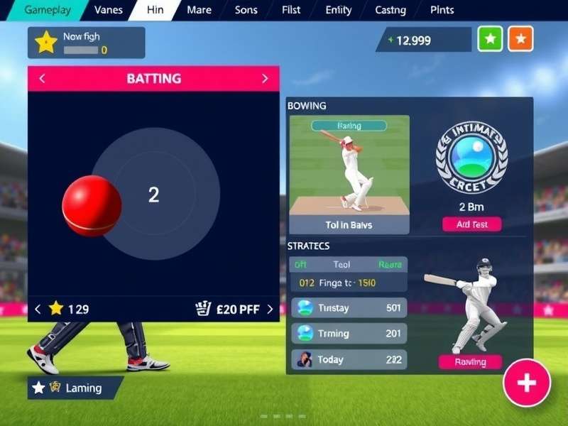 Ultimate Cricket Stars bowling strategy interface