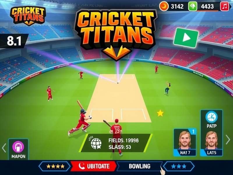 Cricket Titans feature overview showing multiple game modes and customization options