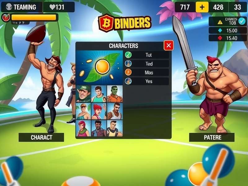 Tropical Tacklers gameplay screenshot showing character selection