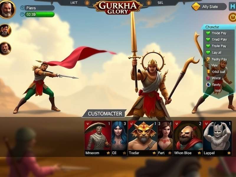 Gurkha Glory gameplay screenshot showing character battles