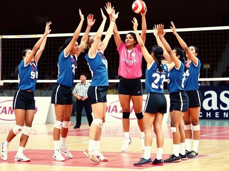 India Volleyball Dominators team in action during an international match
