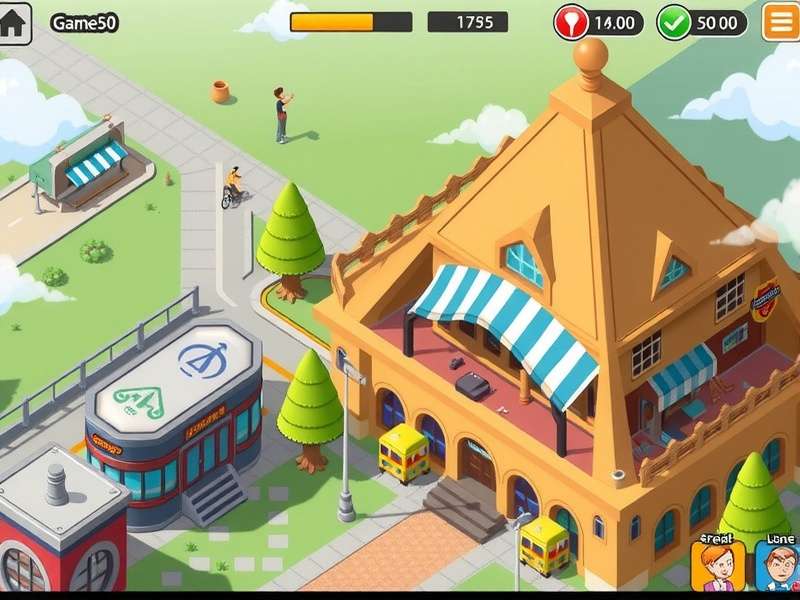 Pixel Town Financial Giant Game Interface