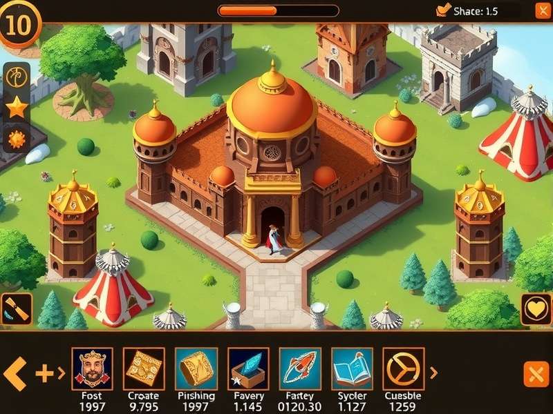 Palace Grande Adventure gameplay screenshot showing palace construction