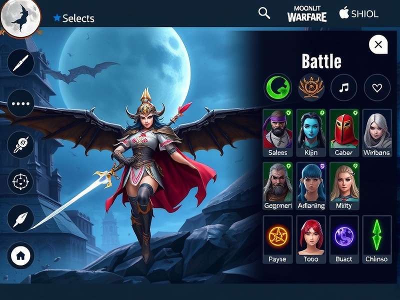 Moonlit Warfare character roster showing diverse warriors