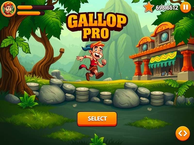 Gallop Pro Jungle Run gameplay screenshot showing character running through jungle