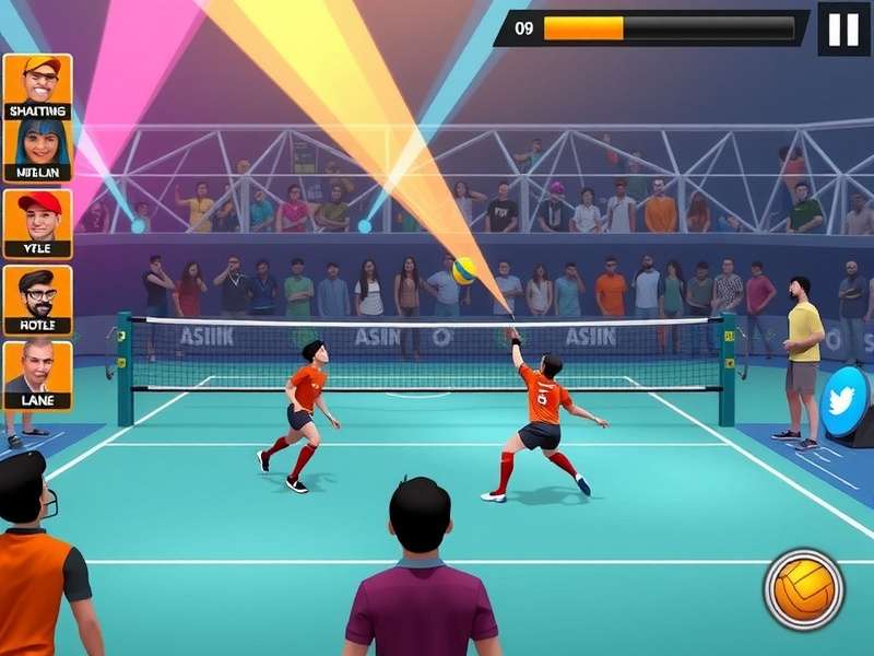 Spike Clash India gameplay screenshot showing character spiking volleyball