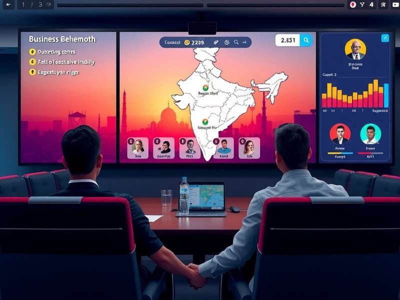 Business expansion map showing multiple locations across India