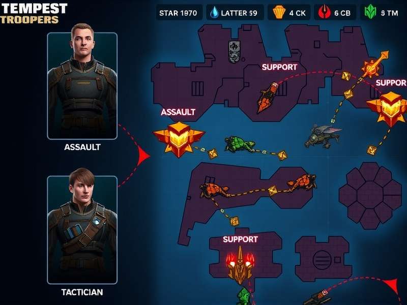 Tempest Troopers character selection screen