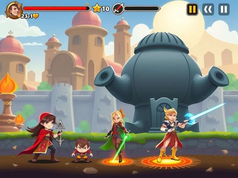 Character lineup from Ginger Master Quest showing main heroes and villains