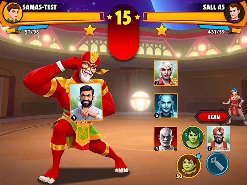 Desi Smash Stars battle arena with multiple characters