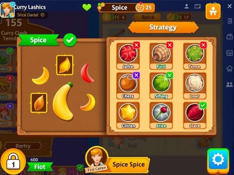 Curry Clash Hero strategy guide showing spice combinations