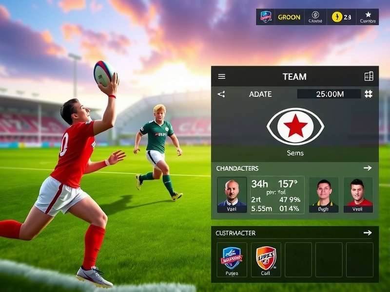 Rugby Glory IN gameplay screenshot showing intense match action