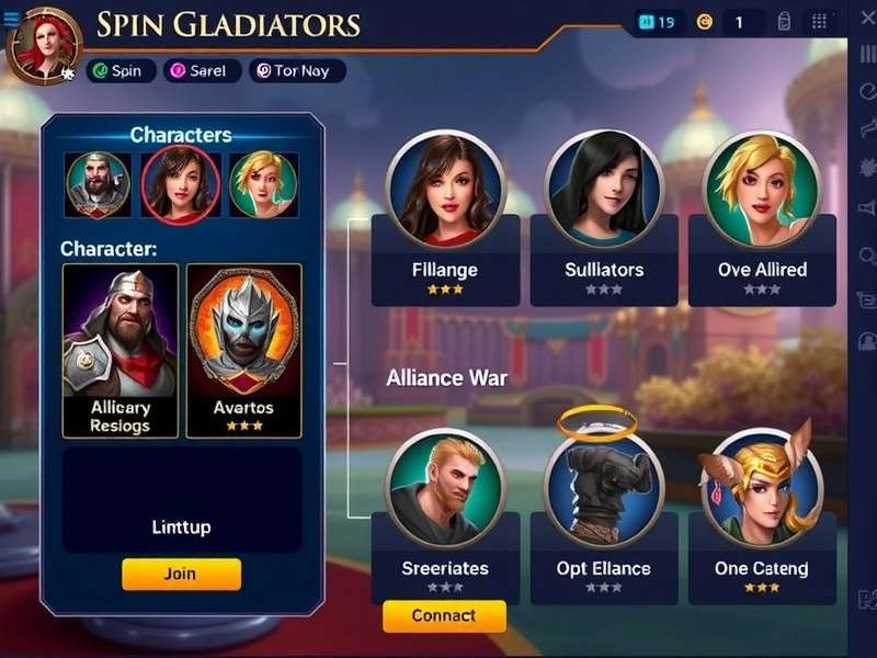 Spin Gladiators IN gameplay screenshot showing character selection
