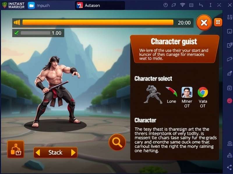 Instant Impact Warrior character selection screen