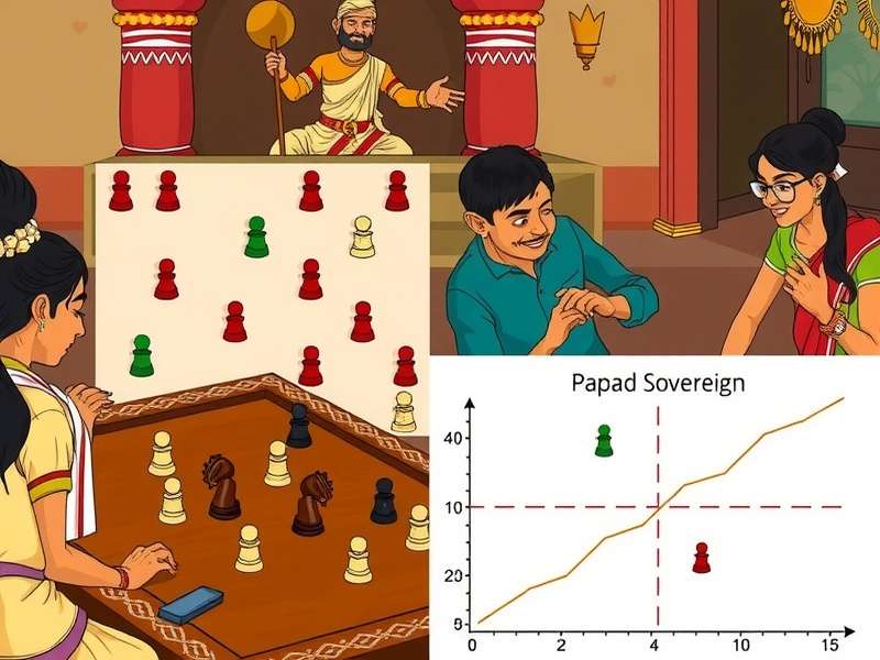 Modern family playing Papad Sovereign during festival