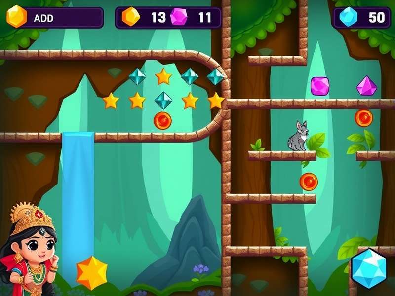 Lakshmi S Gem Grab level progression showing different environments