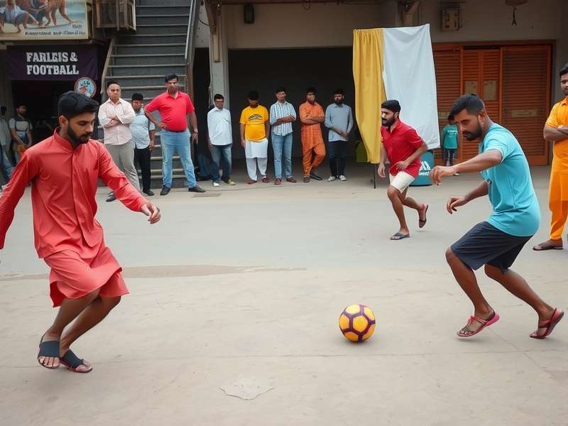 Historical photograph of early Kurta Kicker FC match in Mumbai streets