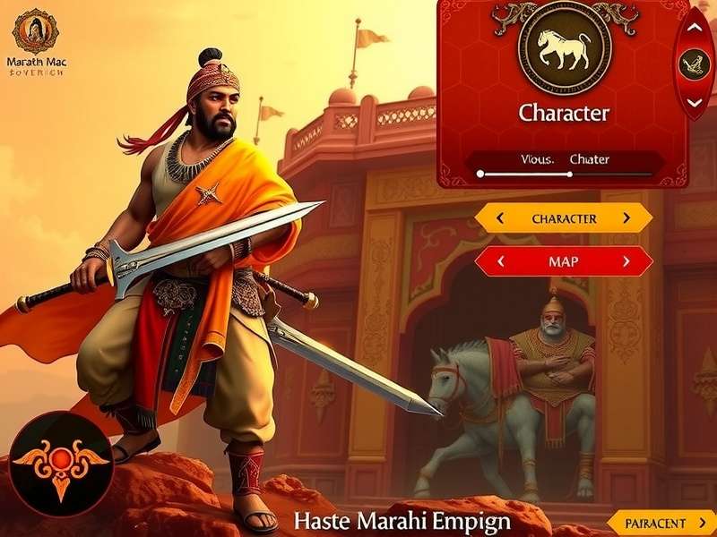 Historical Maratha empire map in Maratha Mace Sovereign