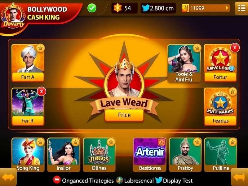 Bollywood Cash King gameplay interface showing various features
